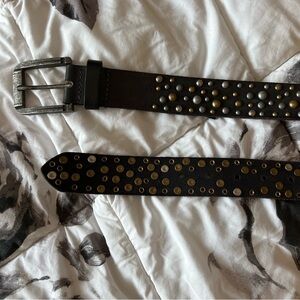Black leather Western Belt - Free People